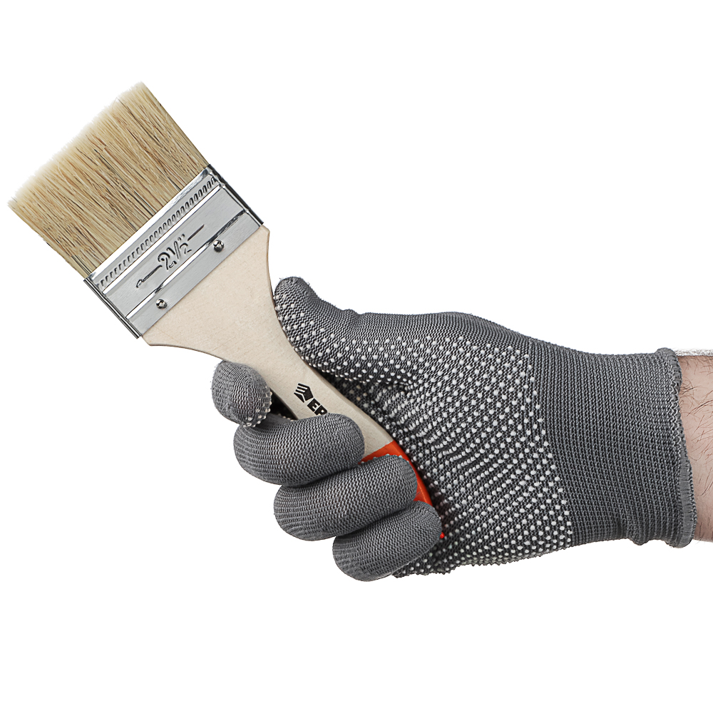 ЕРМАК/HEADMAN Кисть малярная плоская "Бейсик" нат. щетина 2,5" (63мм), арт.№ 682-005