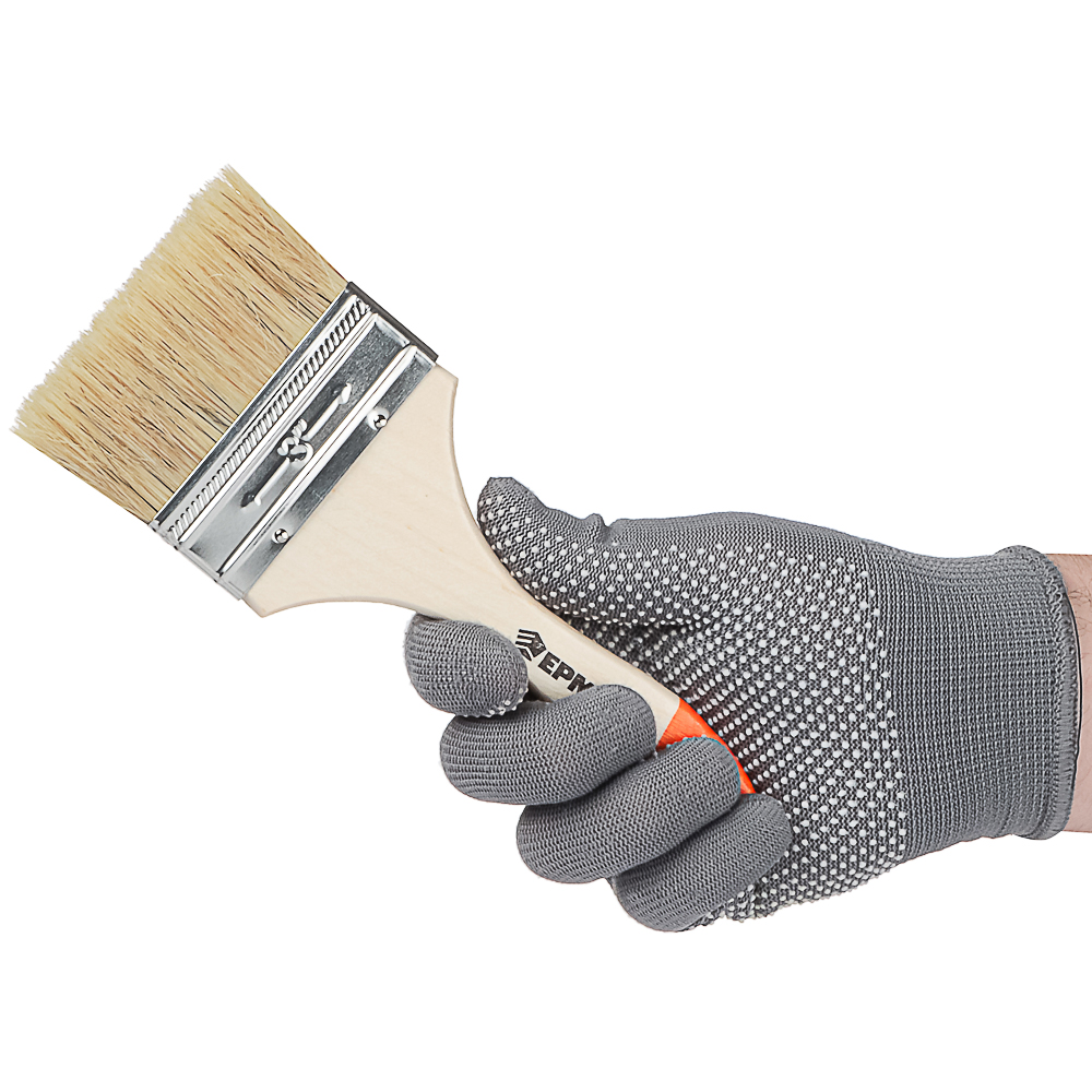 ЕРМАК/HEADMAN Кисть малярная плоская "Бейсик" нат. щетина 3" (75мм), арт.№ 682-006