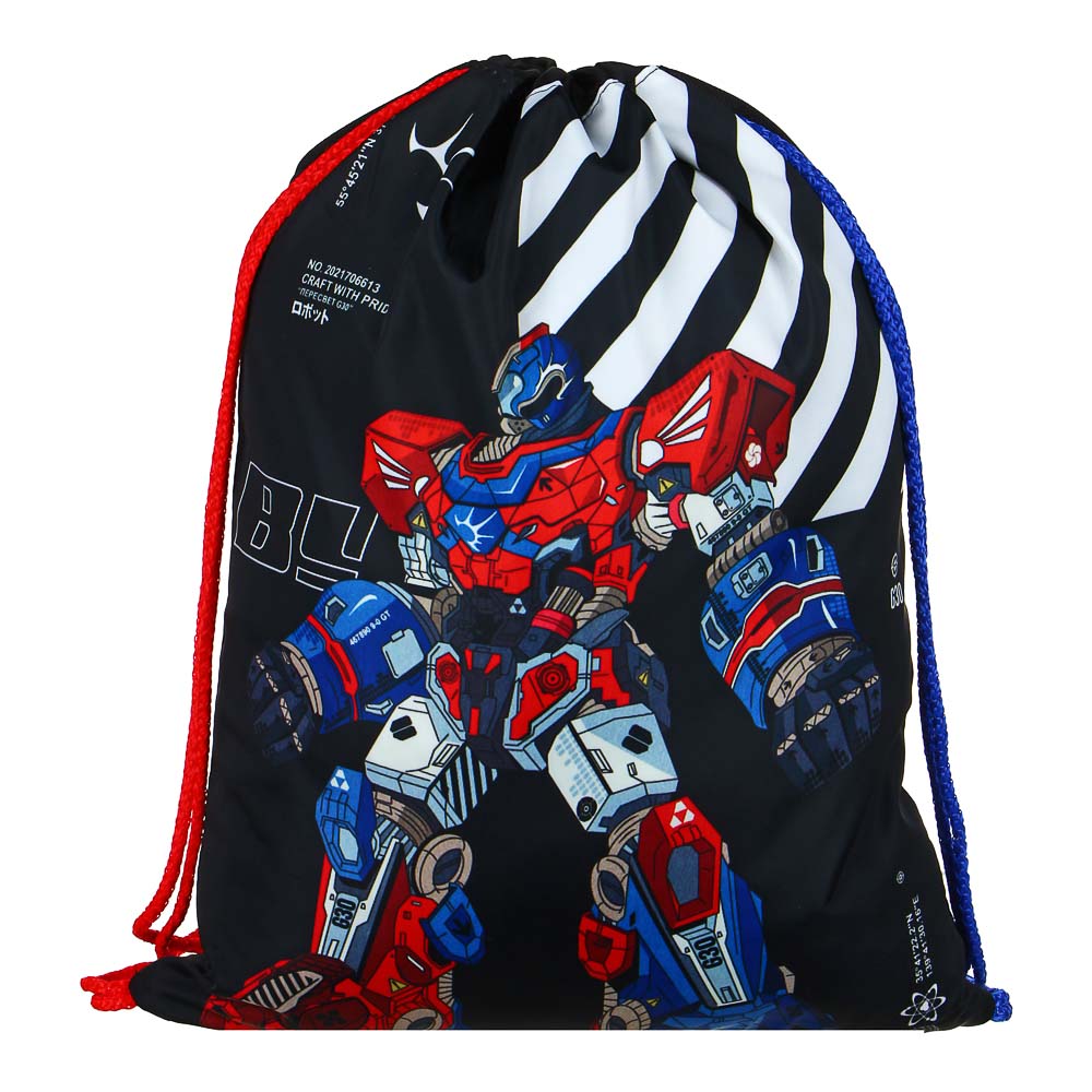 BY ПЕРЕСВЕТ Мешок для сменной обуви на завязках ПРЕМИУМ, 32x42см, улучш.полиэстер, толстая веревка, арт.№ 233-090