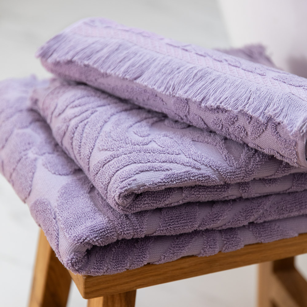 PROVANCE Шанталь Комплект полотенец махровых жаккард, 100% хл, 30х50,50х90,70х130, 430г/м, сиреневый, арт.№ 484-177