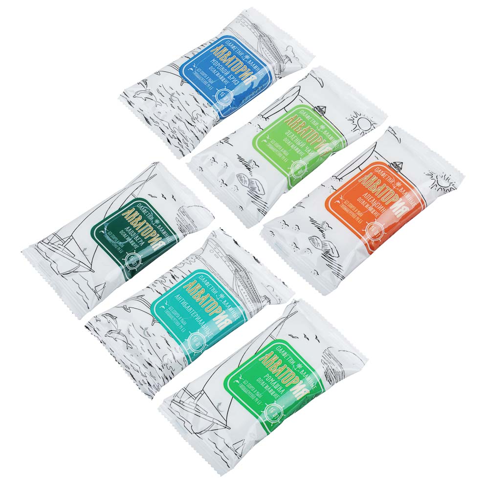 Салфетки влажные Акватория 15шт, освежающие арт.КК4162/КК4163, 09792, арт.№ 318-024