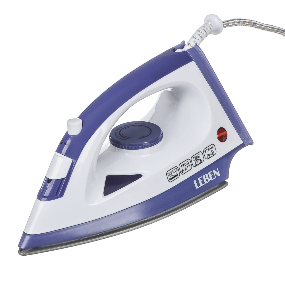 LEBEN Утюг 1300ВТ отпар, тефлон шнур 1,35м, арт.№ 249-057