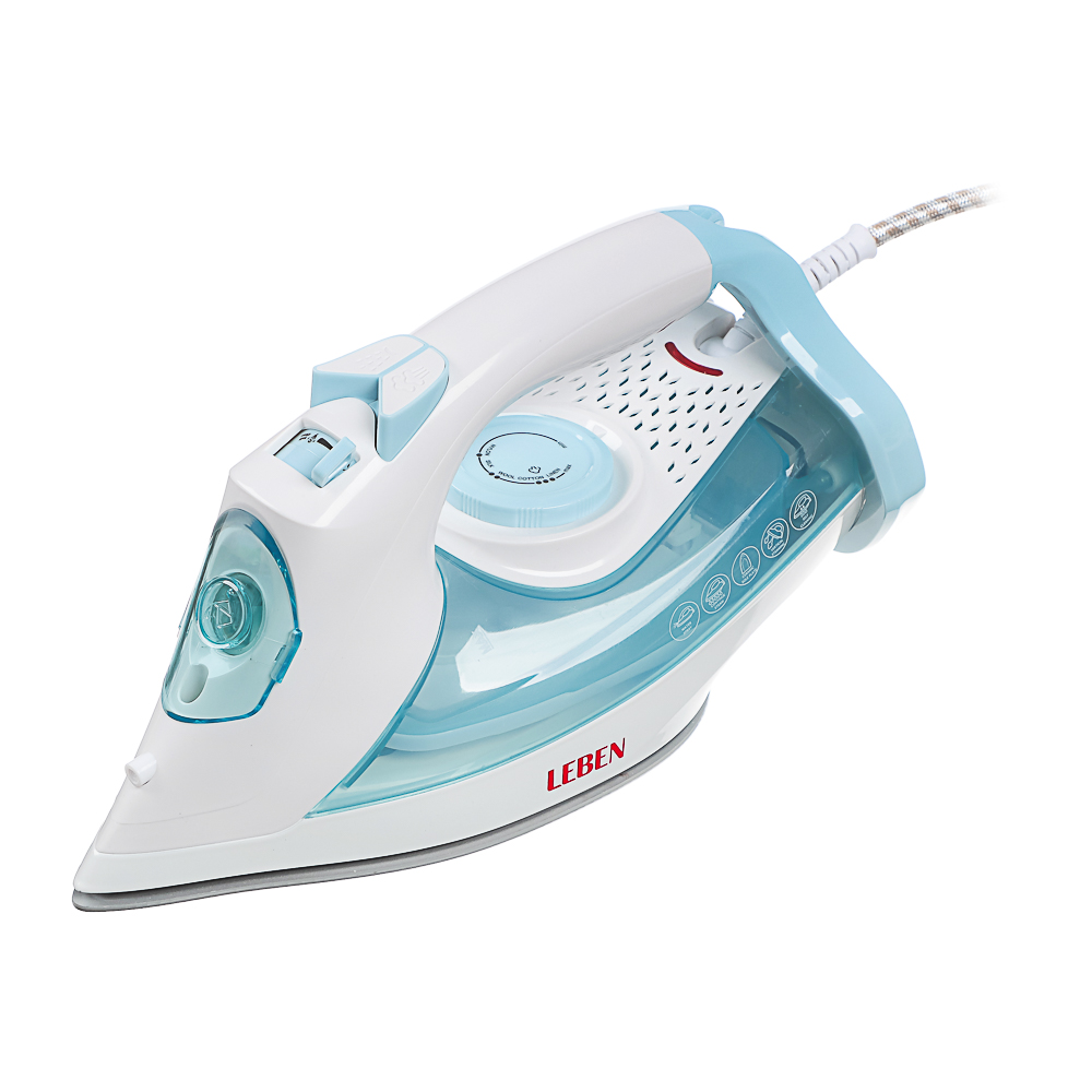 LEBEN Утюг 2600ВТ керам, антинакипь антикапля шнур 2,2м, бел, арт.№ 249-059