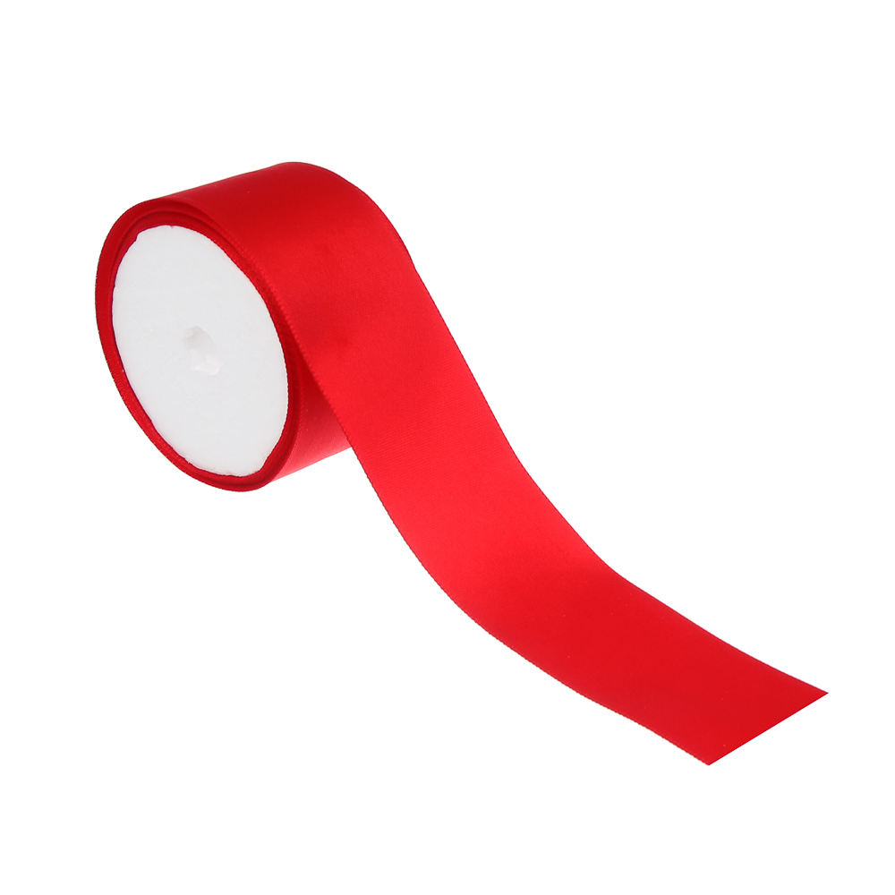 Лента для подарков атласная, 4 см x 2,7 м, полиэстер, 6 цветов, арт.№ 505-161