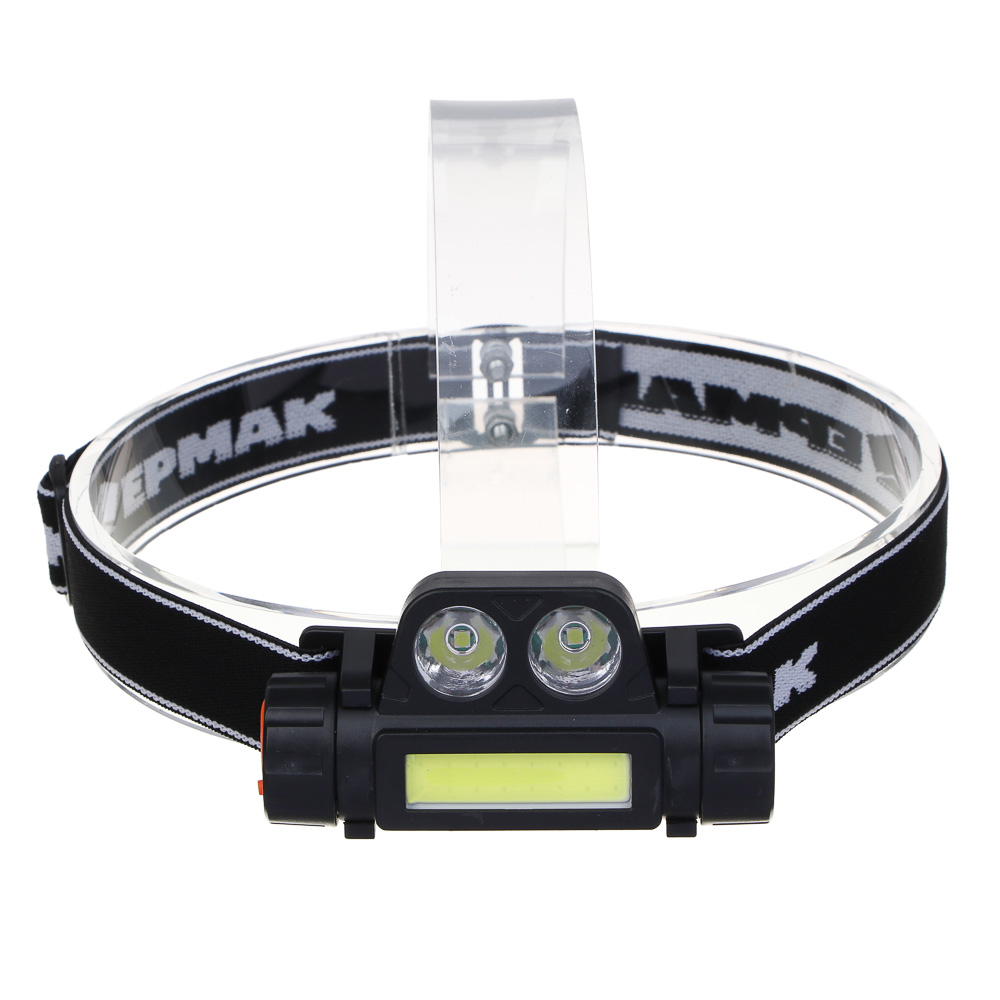 Фонарь налобный тм ЕРМАК, COB LED, 2 режима, 800мАч, зарядка USB, пластик, 92х35х45 мм, арт.№ 221-094