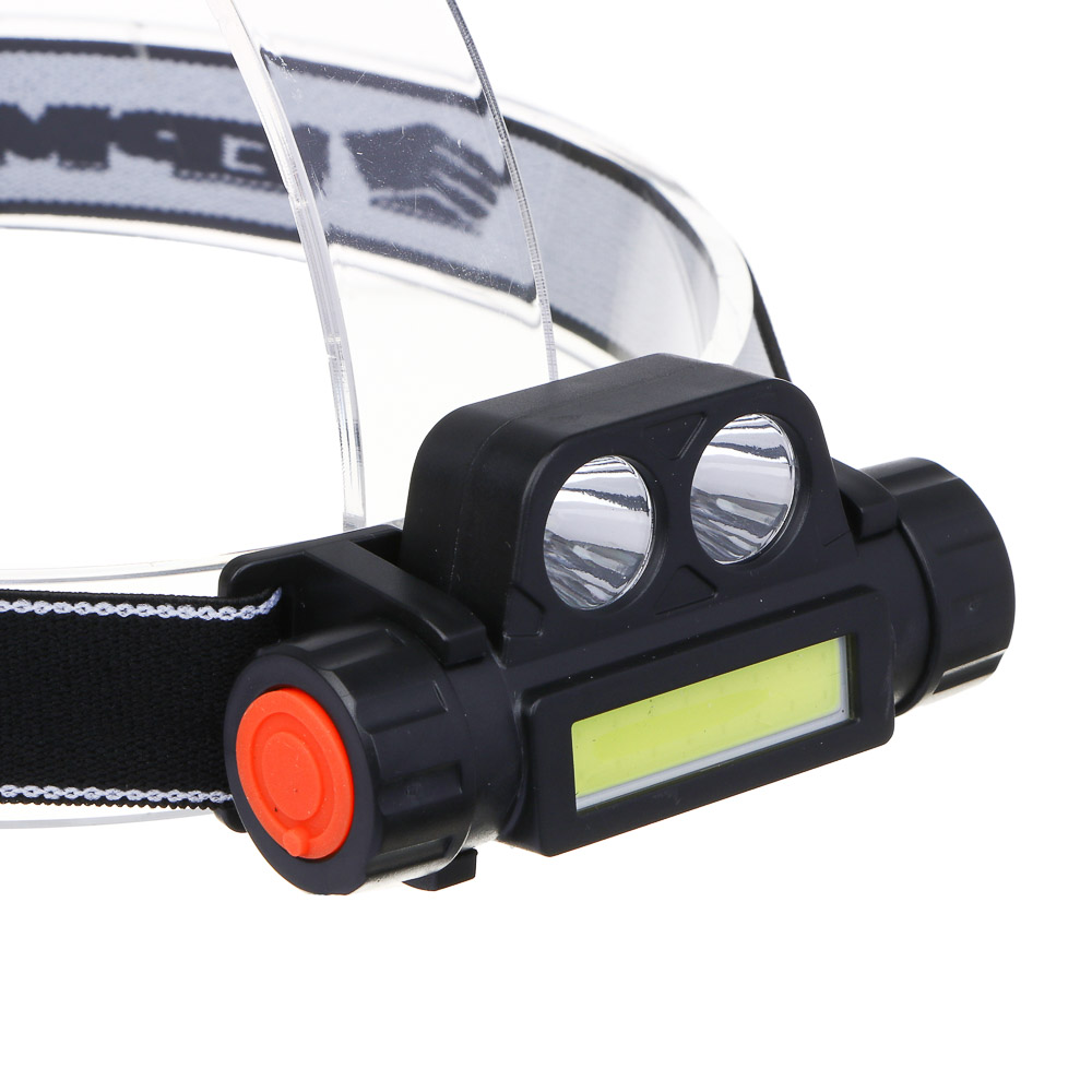 Фонарь налобный тм ЕРМАК, COB LED, 2 режима, 800мАч, зарядка USB, пластик, 92х35х45 мм, арт.№ 221-094