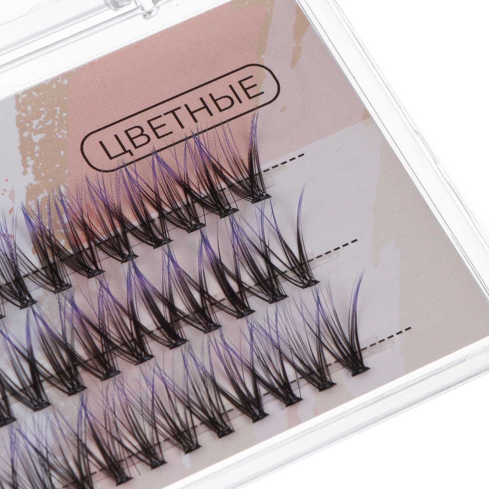 Пучки самоклеящиеся цветные 60 шт тм ЮНИLOOK, синтетика, 12мм, объем 20D, изгиб C, 6 цветов, арт.№ 357-385