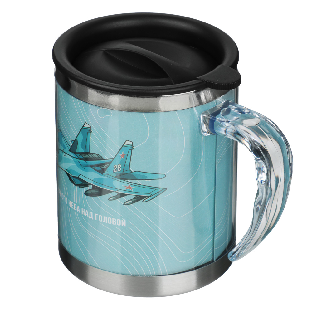 Термос-кружка 400мл, "Для мужчин", нерж.сталь, 3 дизайна, арт.№ 841-869