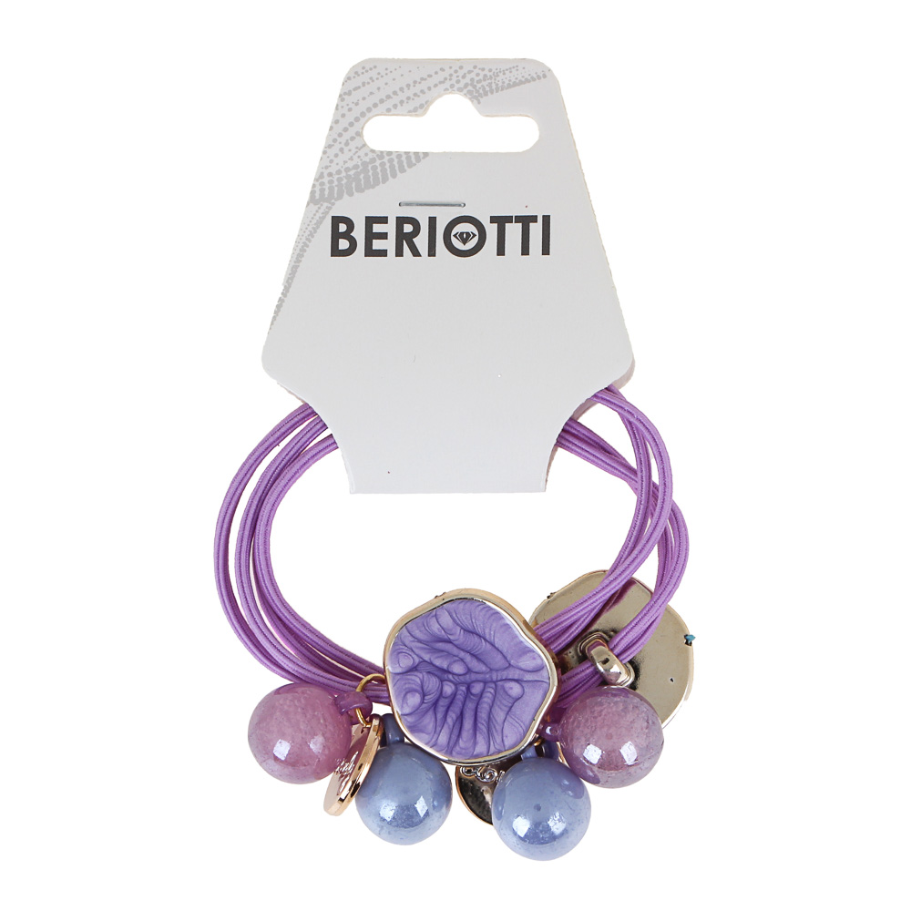 BERIOTTI Резинка для волос 2шт, полиэстер, пластик, d5см, 2-4 цвета, арт.№ 322-241