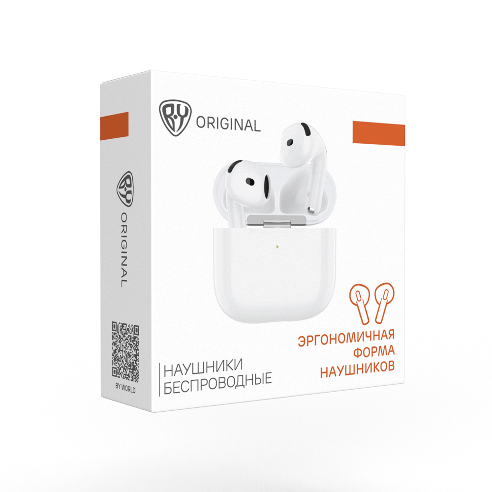 Наушники беспроводные TWS BY Space Pods 4, вкладыши, 25/200мАч, BT 5.4, белый, арт.№ 410-288