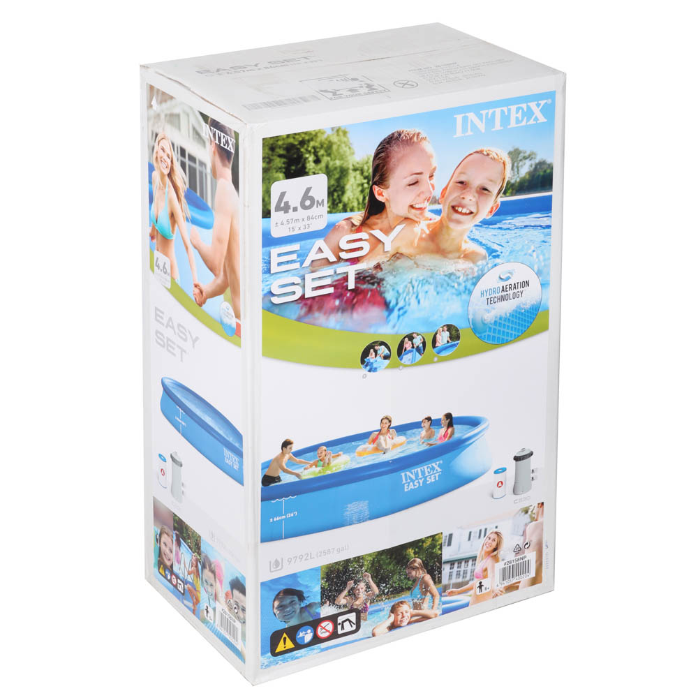 INTEX Бассейн надувной Изи Сет 457x84см, фильтр-насос, ДВД-диск, 28158NP, арт.№ 051-041
