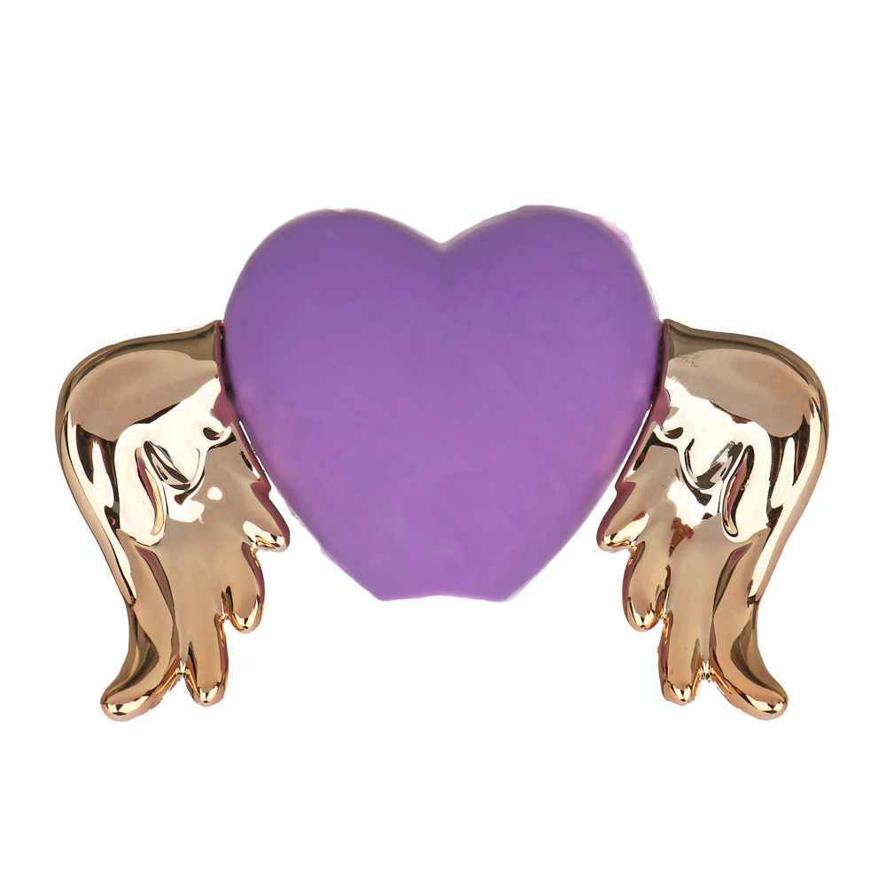 Ластик-топпер в форме сердечка с крыльями, 3 цвета, ТПР, АБС пластик, 5х3,5х1,5 см, арт.№ 607-035