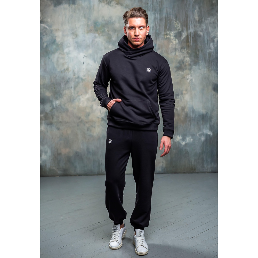 BY Толстовка мужская, хлопок, размеры S-XXL, цвет черный, арт.№ 830-654