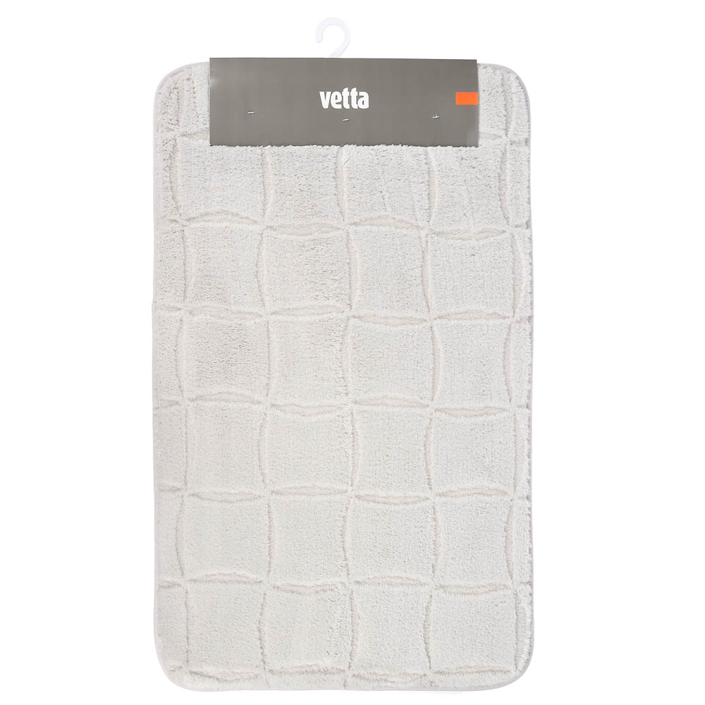 Коврик для ванной тм VETTA Рикард, вельвет, губка 0,8 см, полиэстер, 50х80 см, серый, арт.№ 462-803