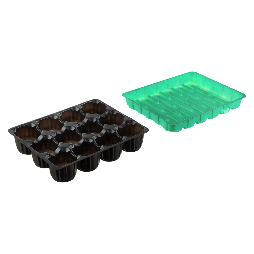 Набор для выращивания рассады (торфяные таблетки 12шт d4,1см + кассета + пластик лоток 17х20,5см), арт.№ 179-059