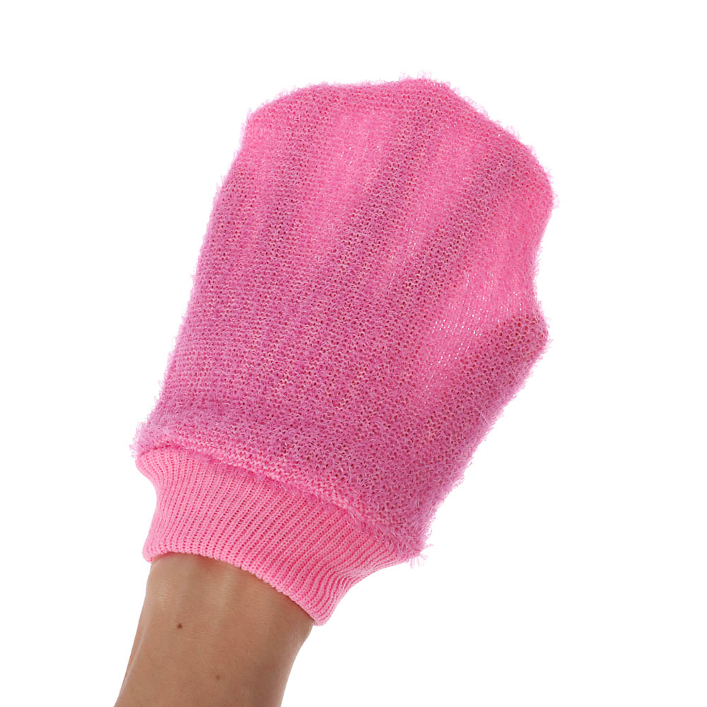 ЮL Мочалка рукавица банная с отшелушивающим эффектом, полипропилен,  11х19см, цвета в ассортименте, арт.№ 361-107