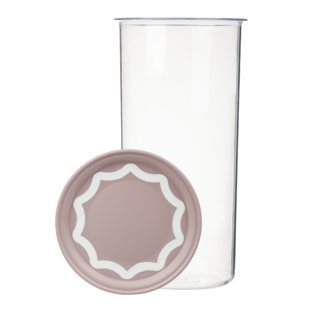 Банка круглая с вакуумной крышкой для сыпучих продуктов 1,4л, D-11,4см, H-22,5см, пластик, 2 цвета, арт.№ 861-478