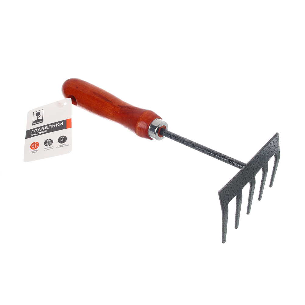 INBLOOM Грабельки садовые 25х8.5см, металл, дерево, арт.№ 181-074