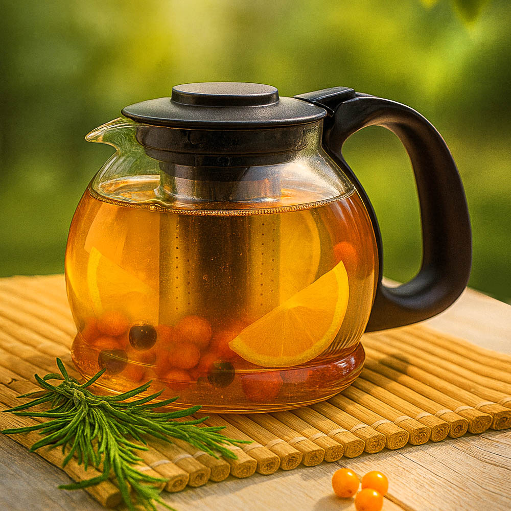 VETTA Чайник заварочный 1500мл, ситечко из нержавеющей стали, стекло, полипропилен, арт.№ 850-101