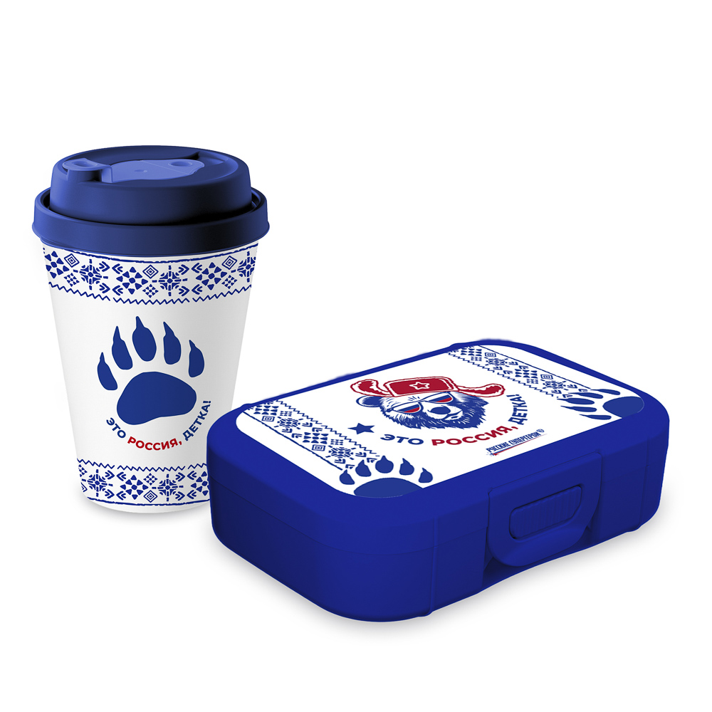 Это Россия, детка! Стакан с крышкой и клапаном 420мл, пластик, 2 цвета, арт.№ 861-611