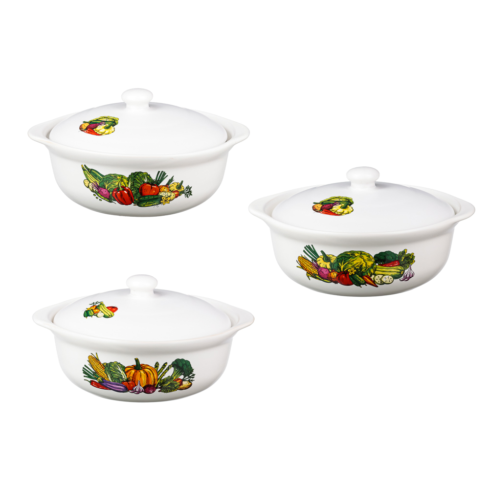 MILLIMI Аппетит Кастрюля керамическая с крышкой, 2 л, 4 дизайна, арт.№ 826-258