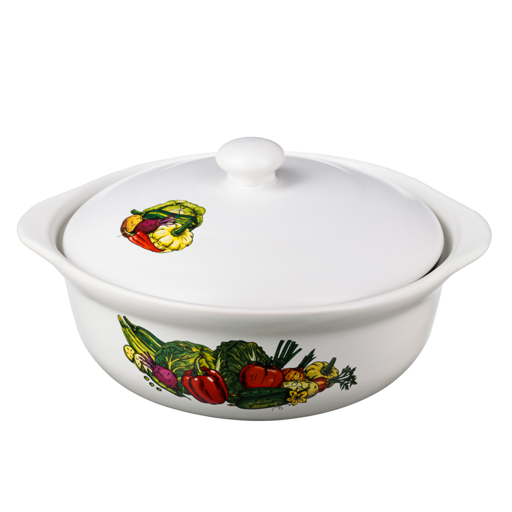 MILLIMI Аппетит Кастрюля керамическая с крышкой, 2 л, 4 дизайна, арт.№ 826-258