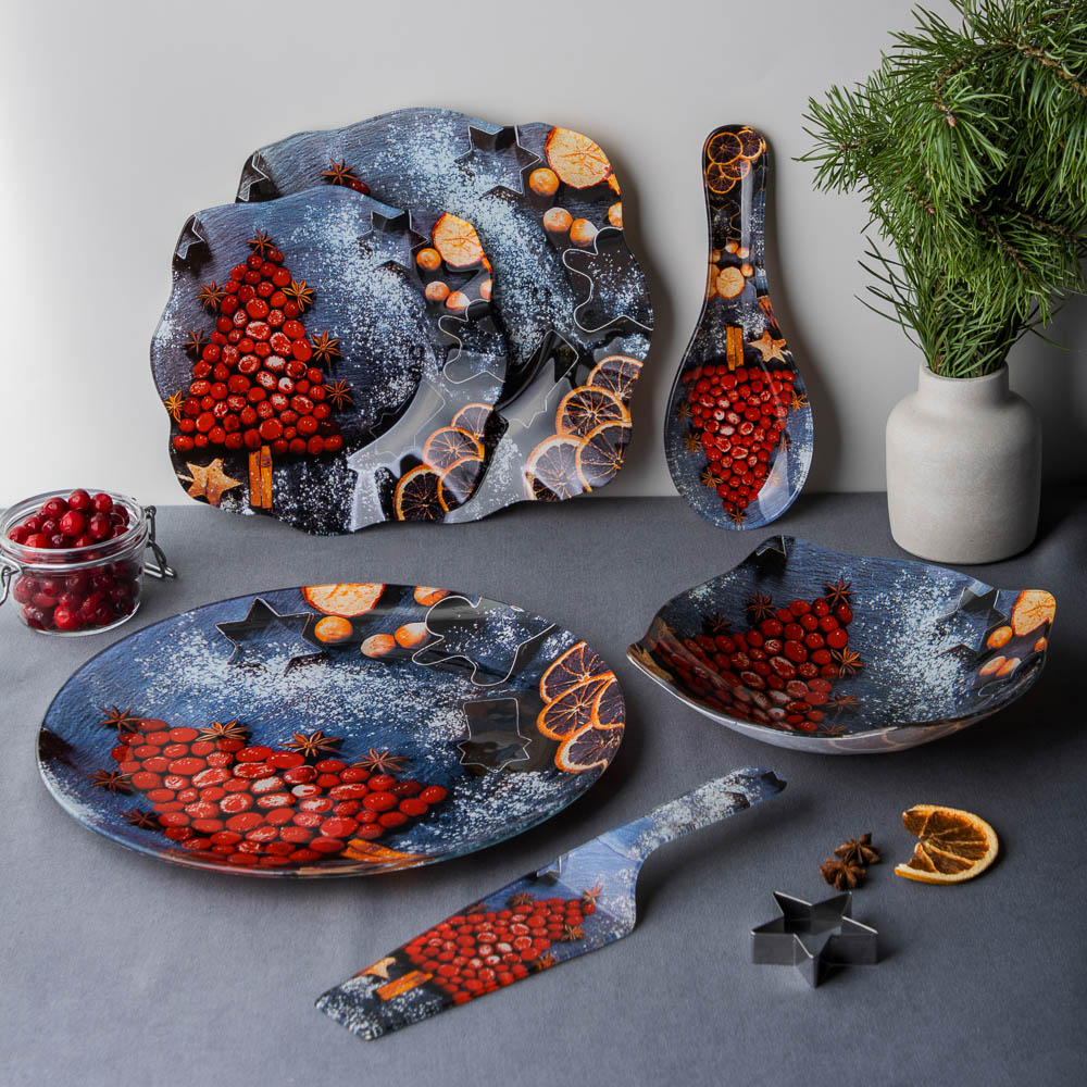 Ягодное ассорти Подставка под ложку, 23,5х8х1,5см, стекло, арт.№ 820-798