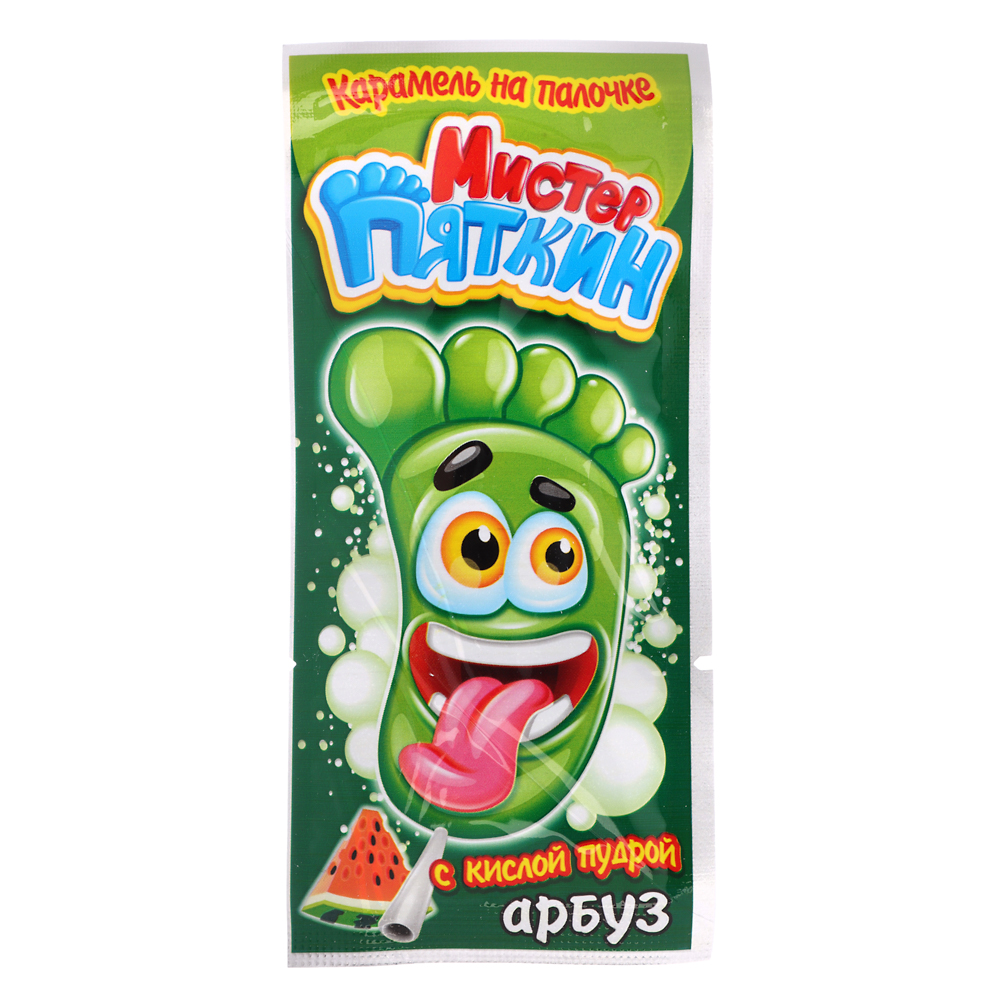 Карамель на палочке с кислой пудрой "Мистер Пяткин" ассорти 11гр, арт.№ 347-358