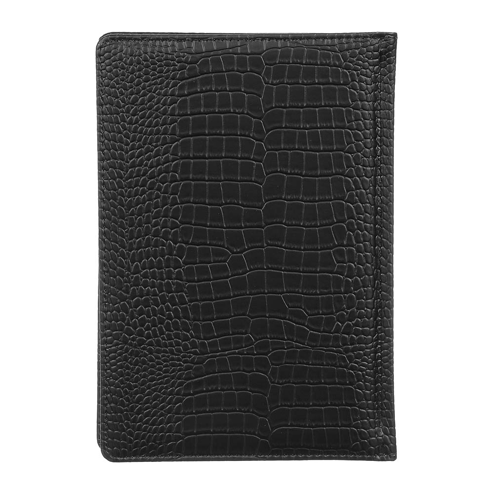 Ежедневник недатир."Кроко" А5, 320стр, тверд.обл.с поролоном, ПУ под кожу крокодила, пакет, черный, арт.№ 572-060