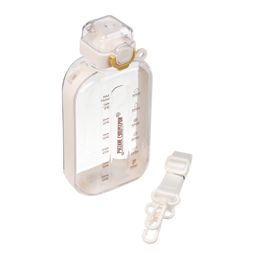 Бутылка спортивная для воды, тм BY Русские Супергерои, 750мл, 21,6х10,3х5,2см, PC, арт.№ 088-157