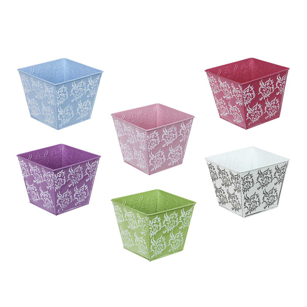 INBLOOM Кашпо квадратное 14х14х12см, металл, арт.№ 164-314