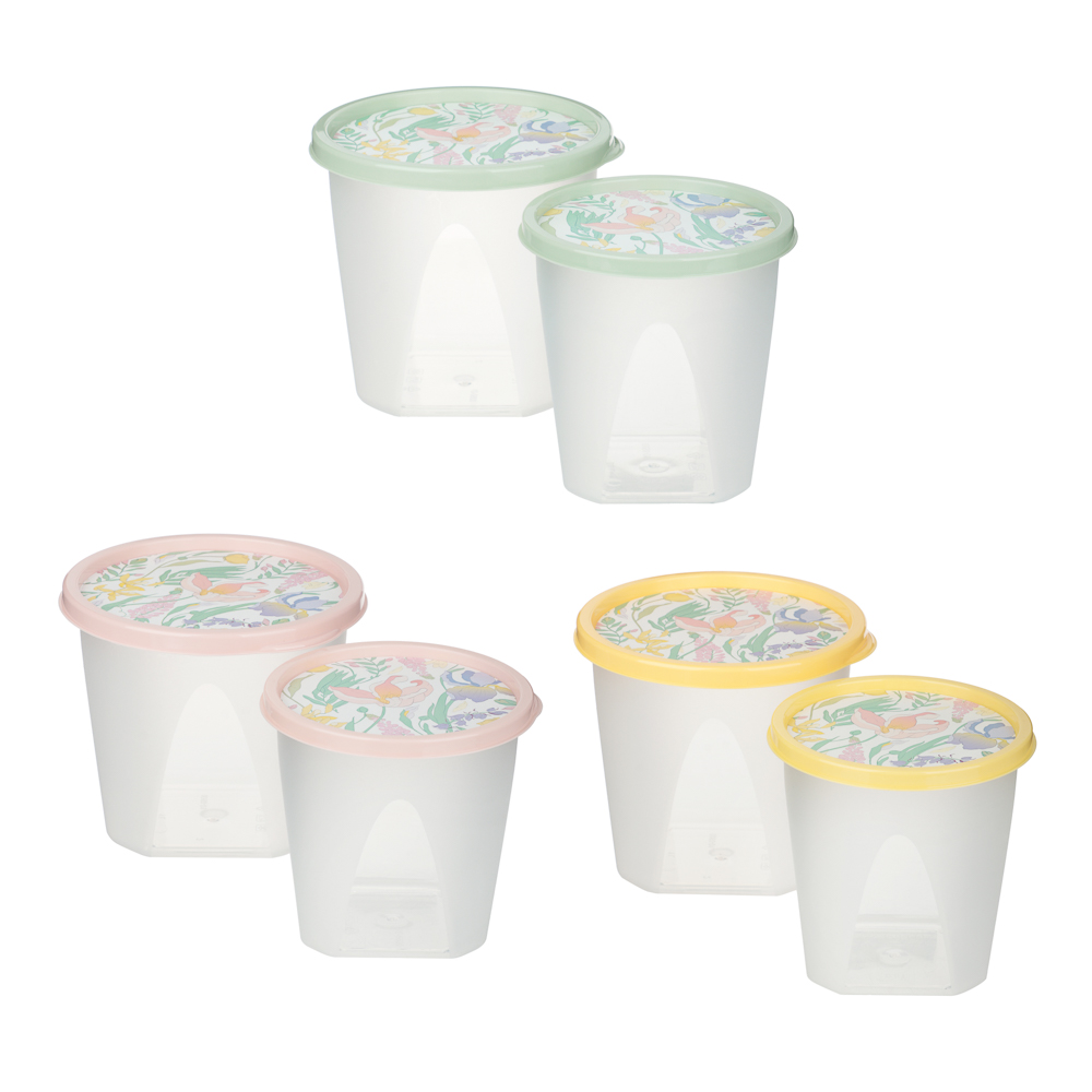 Ботаника Набор контейнеров круглых 0,6л+1,0л, пластик, 3 цвета, арт.№ 861-569