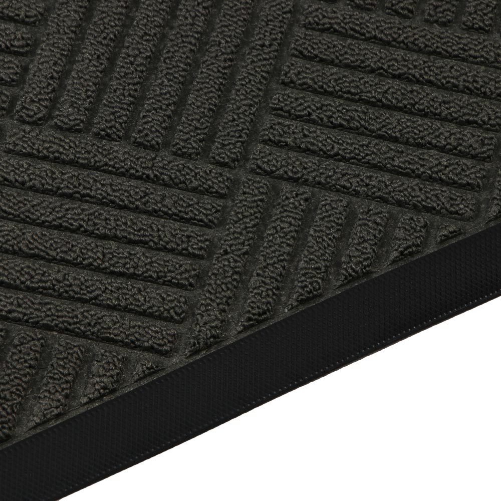 Коврик придверный тм VETTA Стоун, 45х75см, с резиновой каймой, полукруг, черный цвет, арт.№ 466-410