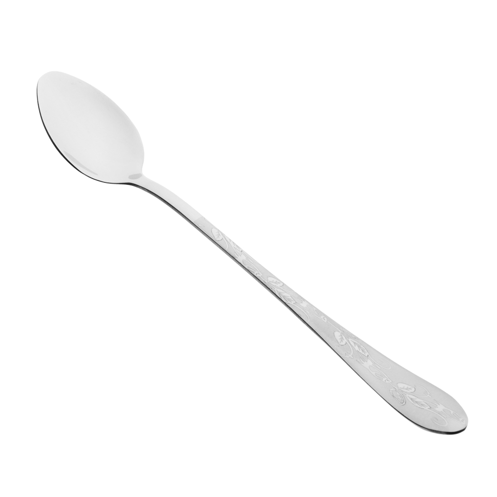 Ложка чайная с удлиненной ручкой "Цветы", 19см, нерж.сталь, арт.№ 815-402