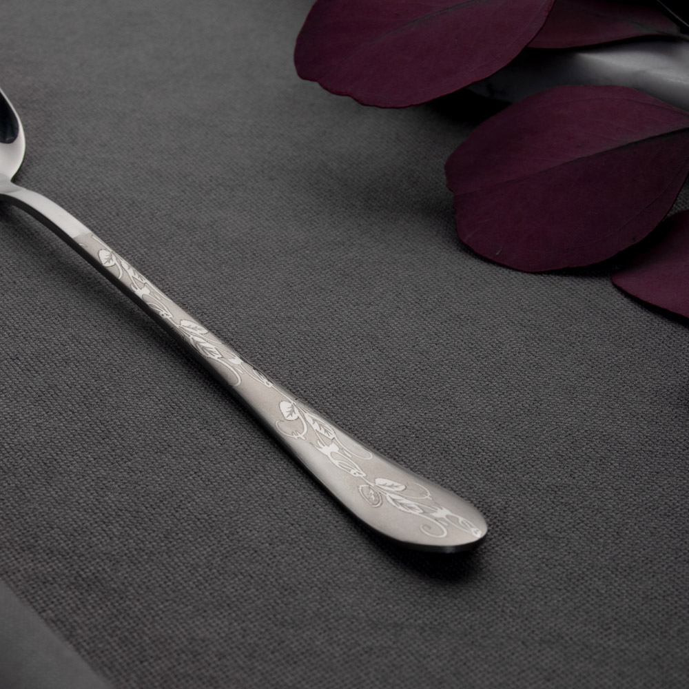 Ложка чайная с удлиненной ручкой "Цветы", 19см, нерж.сталь, арт.№ 815-402