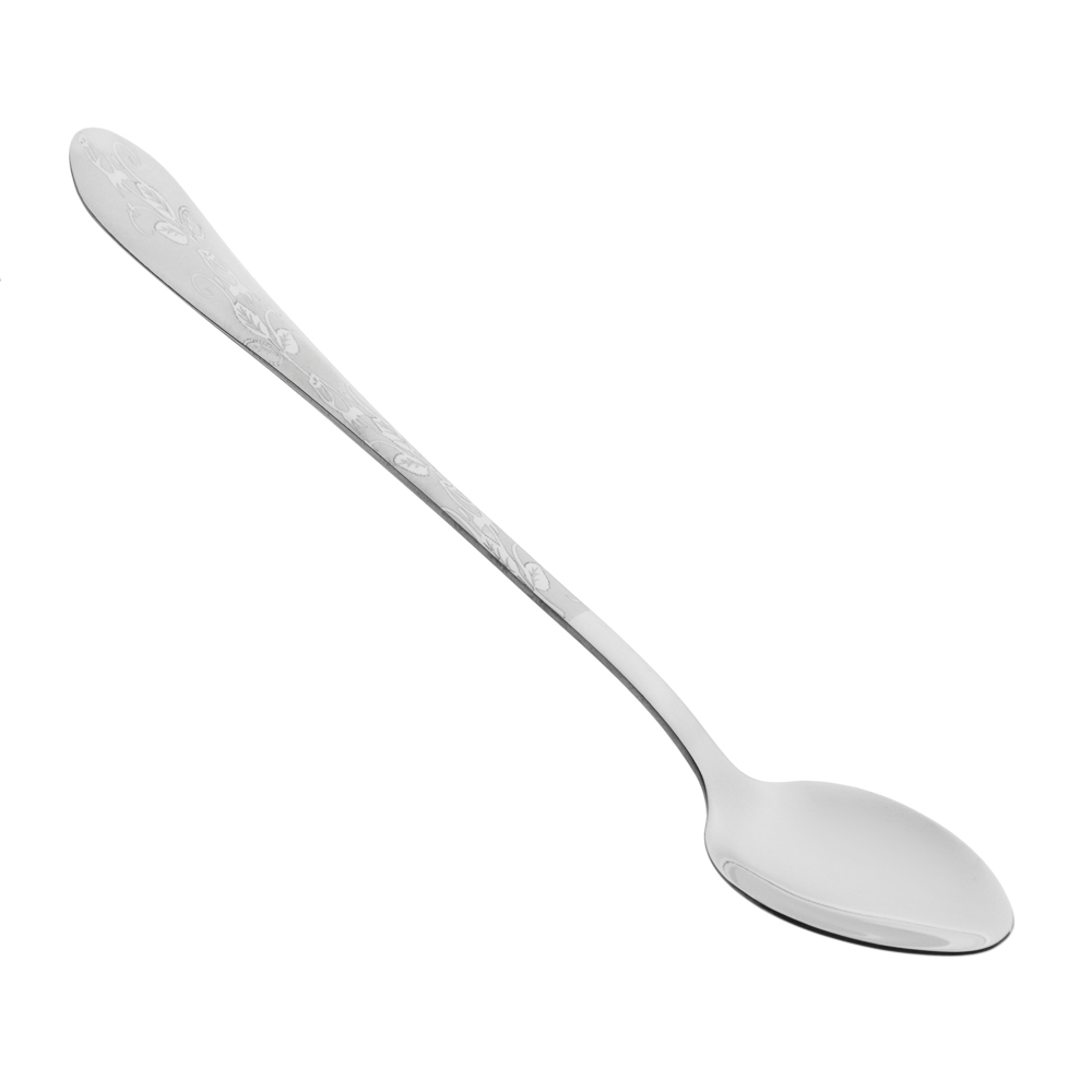 Ложка чайная с удлиненной ручкой "Цветы", 19см, нерж.сталь, арт.№ 815-402