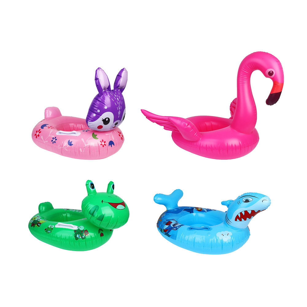 Круг надувной-трусы "Животные", тм BY SPORT, 90-60 см, ПВХ, 0.18мм, 4 дизайна, арт.№ 130-006