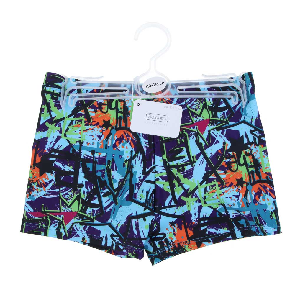 GALANTE Граффити Плавки купальные для мальчика, р-р 110-116, 82% полиэстер, 18% эластан, арт.№ 331-040