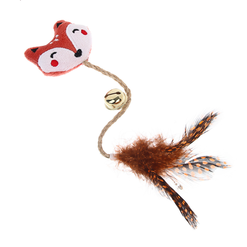 Игрушка для кошек тм VETTA, лисичка с пером, п/э, 25см, арт.№ 273-560