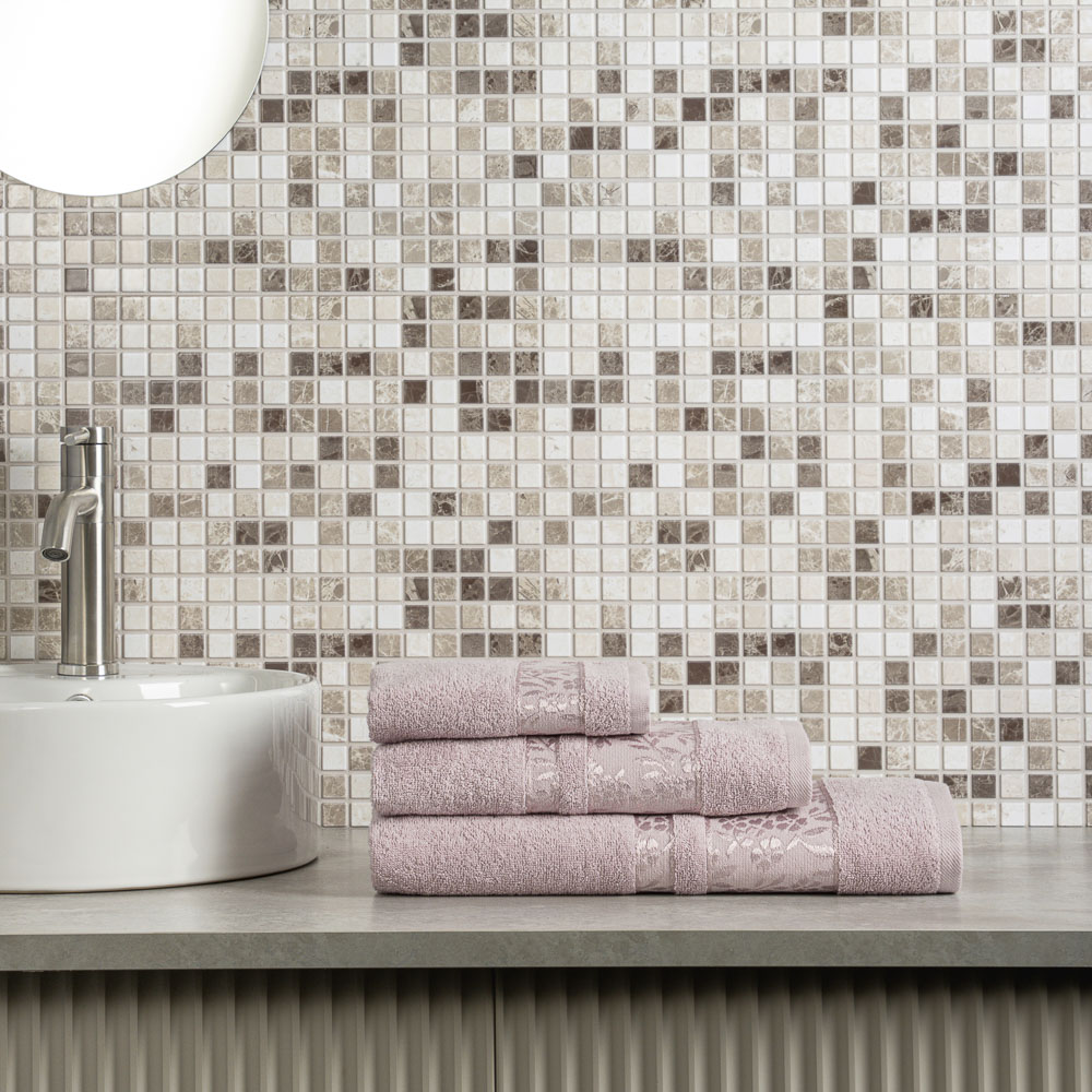 PROVANCE Шарли Комплект полотенец махровых, 100% хлопок, 30х50, 50х90, 70х130, 430г/м, розовый, арт.№ 484-181