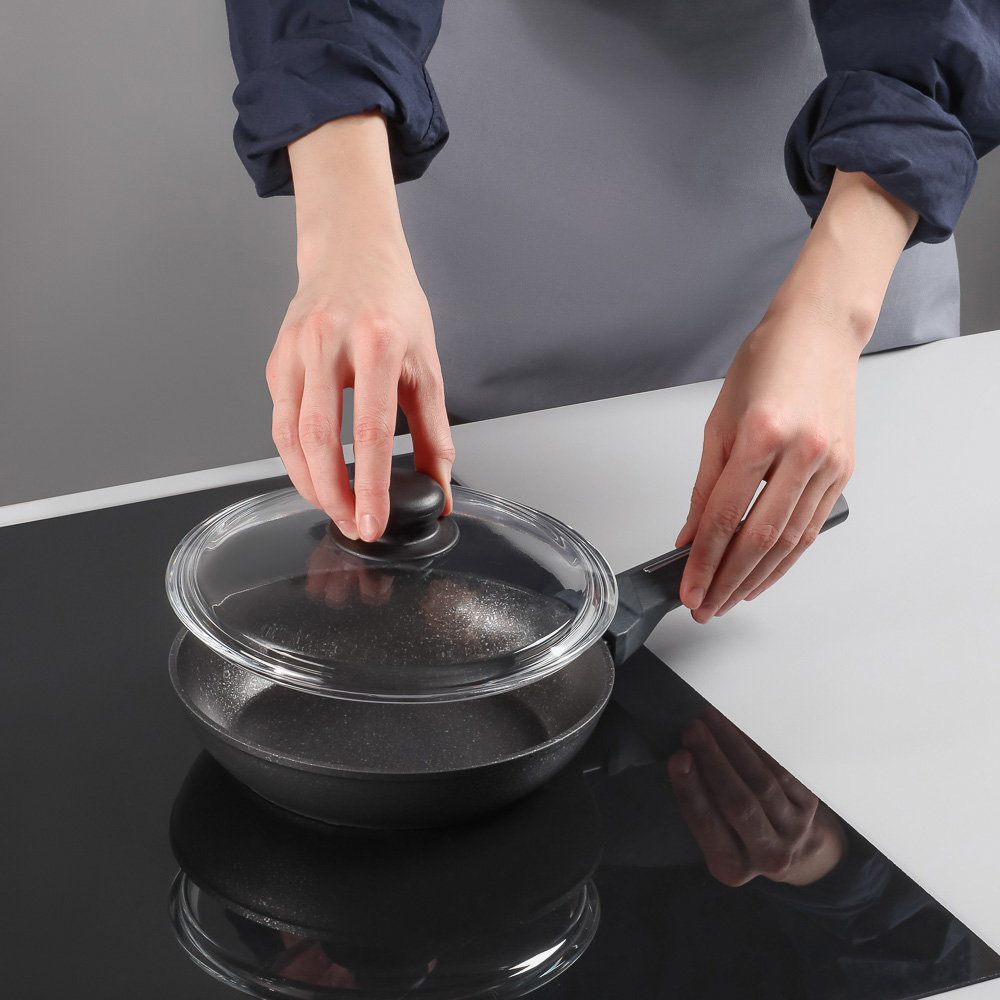 SATOSHI Крышка стеклянная безободковая с ручкой 20см, арт.№ 848-315