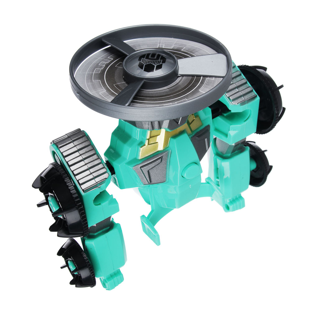 ИГРОЛЕНД Игрушка "запускалка" в виде трансформирующ. робота,волчок, диск, свет, ABS, 21,6х30х5см, арт.№ 900-014