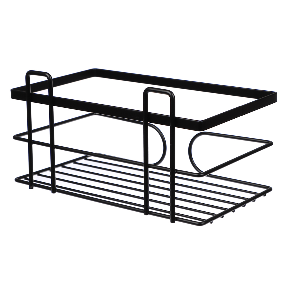 VETTA Полка настенная, прямоугольная, металл, 24x14x10 см, черный, арт.№ 478-246