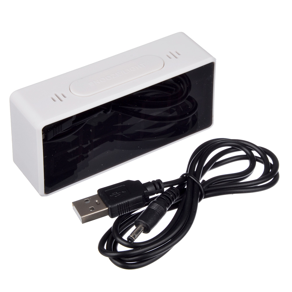 LADECOR Будильник электронный, термометр, 3хААА, USB, 10х3х5 см, 2 цвета, арт.№ 529-181