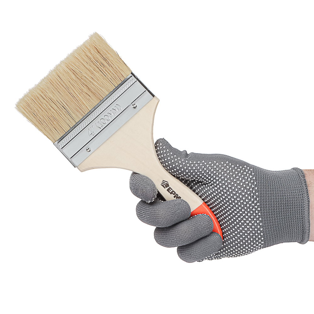 ЕРМАК Кисть малярная плоская "Стандарт" нат. щетина 4" (100мм), арт.№ 682-014