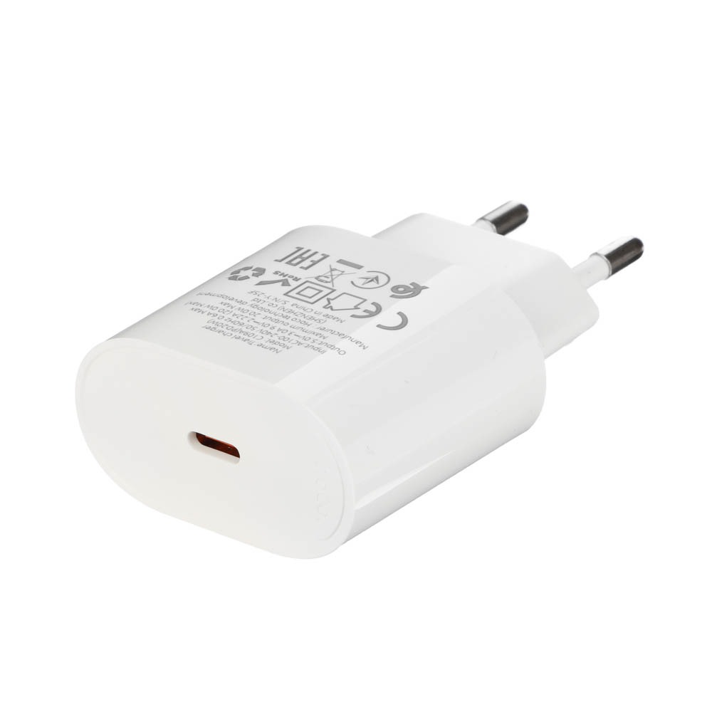 Сетевое зарядное устройство с кабелем hoco. модель C109A, USB-С 20Вт PD, каб C-C 1м, белый, арт.№ 916-318