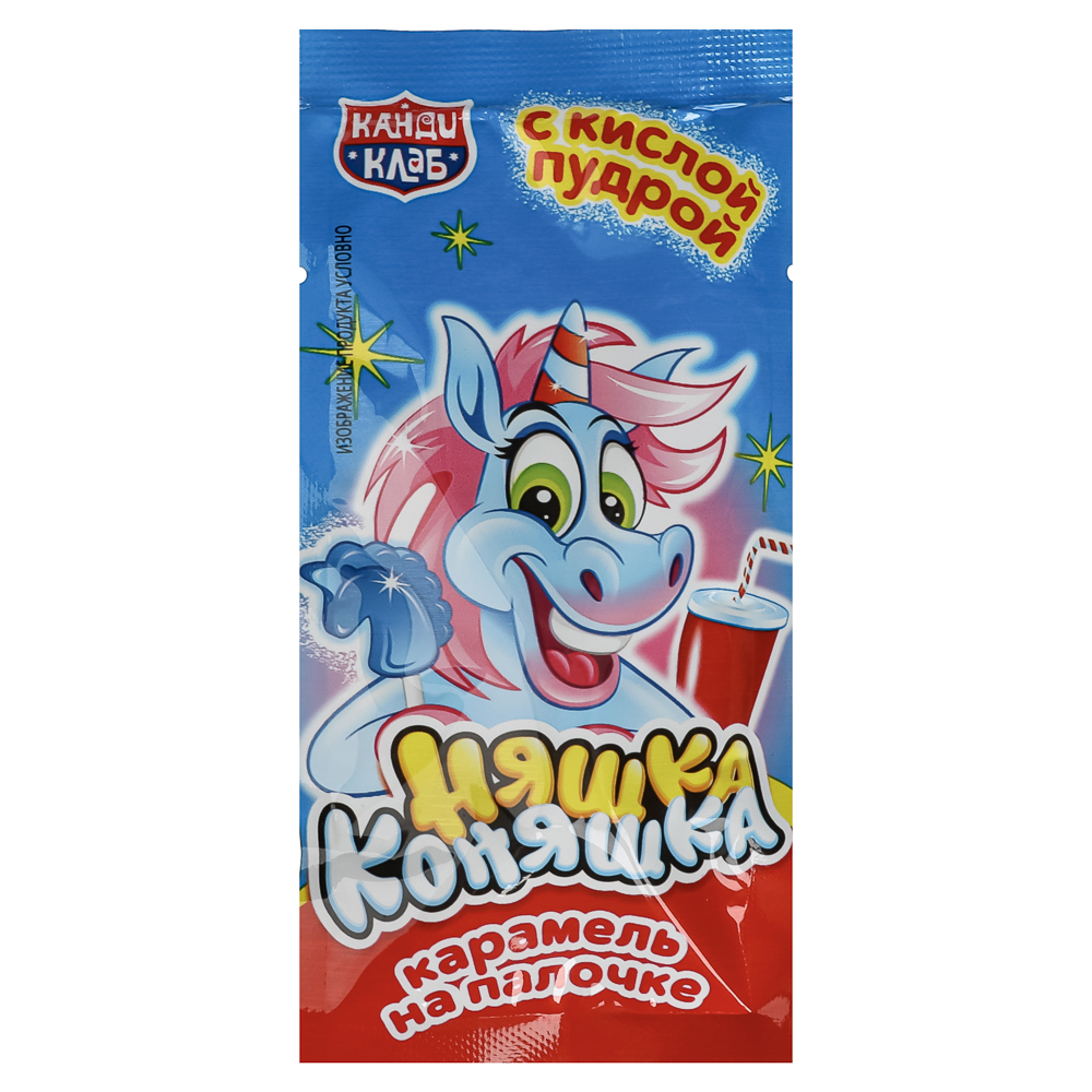 Карамель на палочке с кислой пудрой "Няшка Коняшка" ассорти 12г, арт.№ 347-513