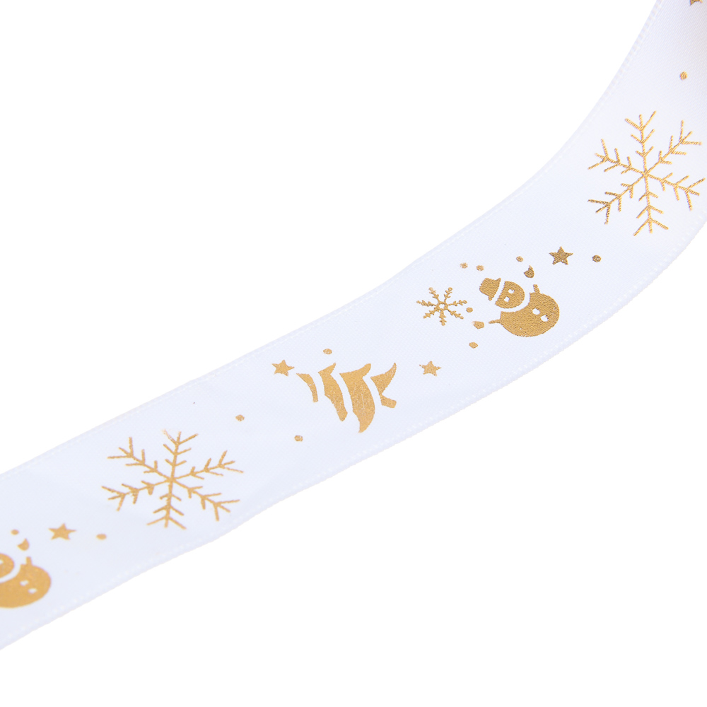 Лента для подарков новогодняя, 2,5 см x 2,7 м, полиэстер, арт.3, 6 диз., арт.№ 505-165