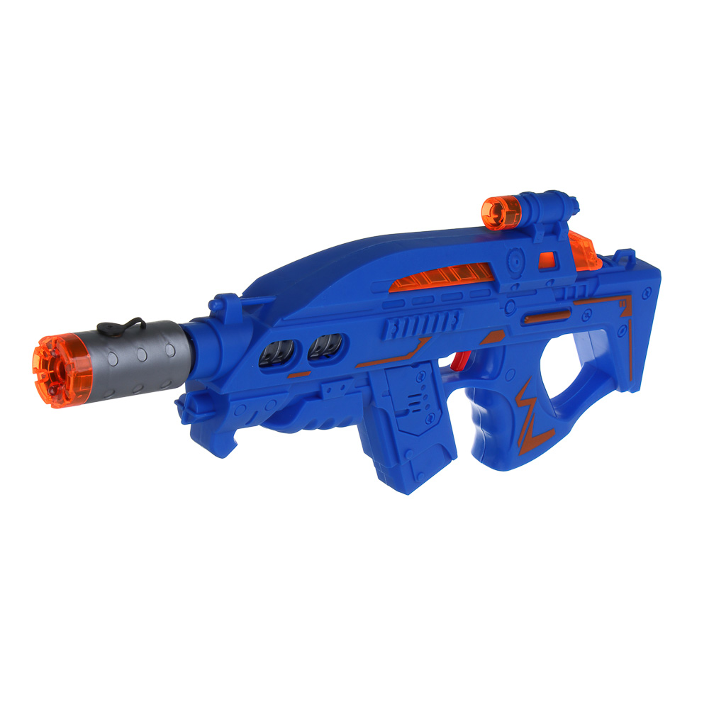 ИГРОЛЕНД Автомат "Маленький снайпер", свет, звук, дым, вибрация, 3АА, PP, 36х19х6,6 см, 4 дизайна, арт.№ 261-787