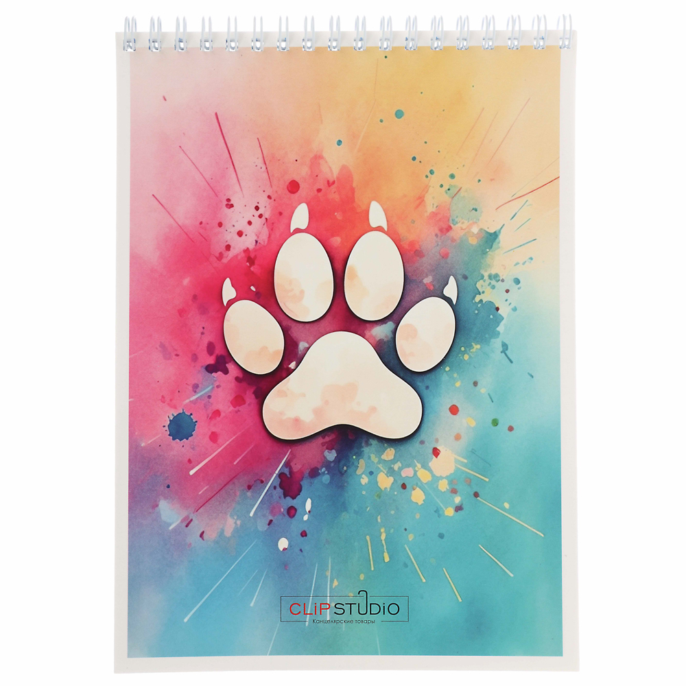 Блокнот А5, 40 листов в клетку ClipStudio, офсет, обложка картон, спираль,  8 дизайнов, арт.№ 540-017